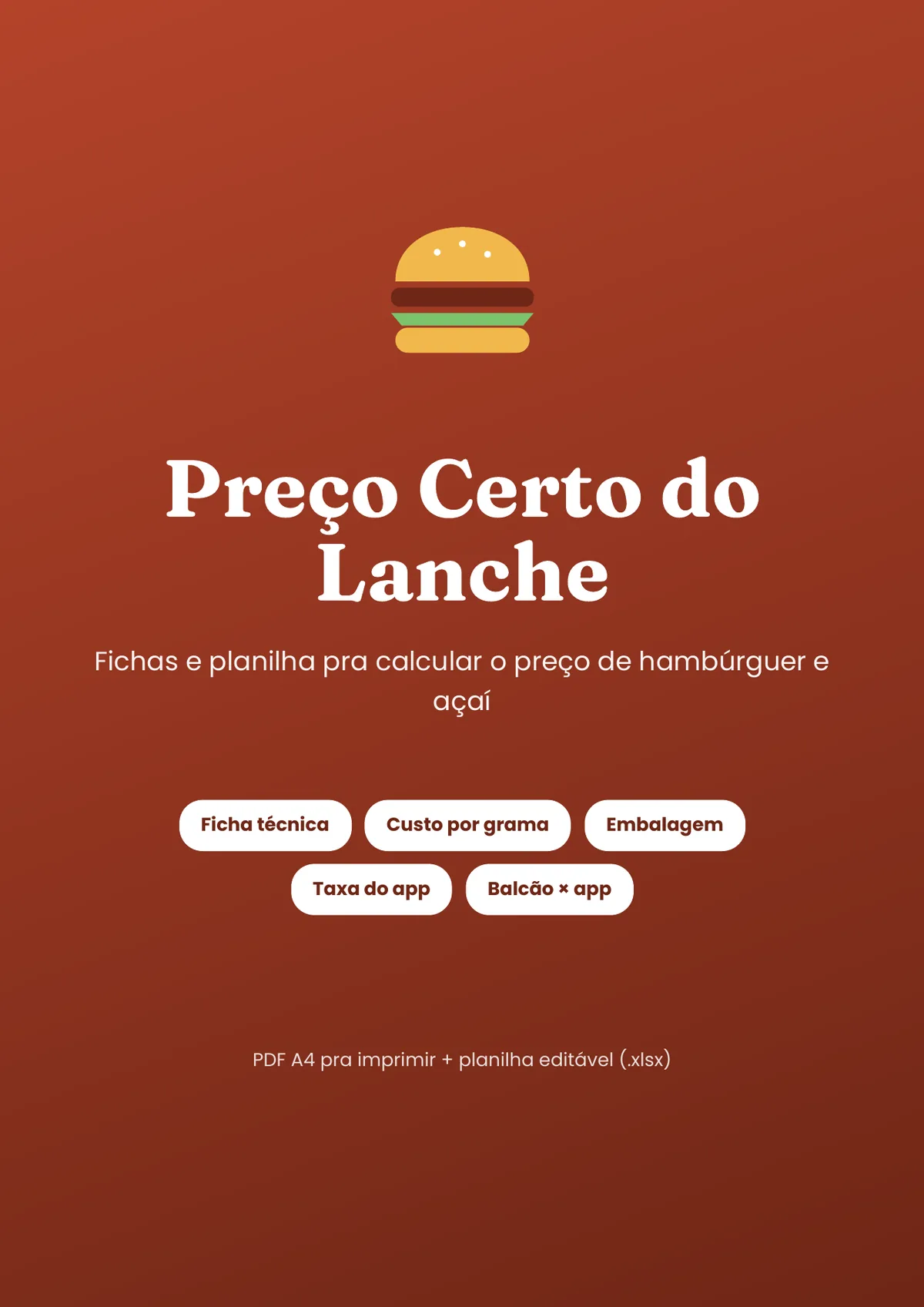 Página real do PDF Preço Certo do Lanche: capa